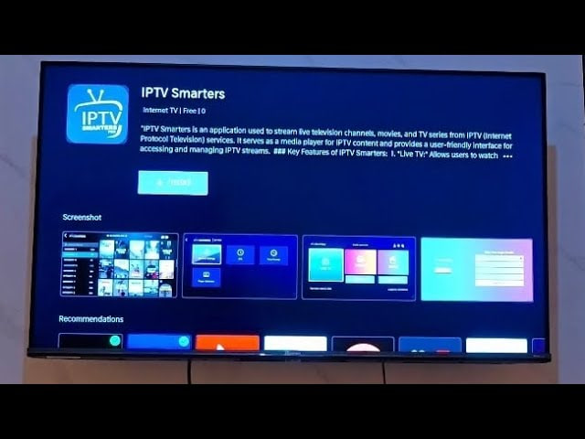 IPTV Smarters Pro app store download screen on Smart TV